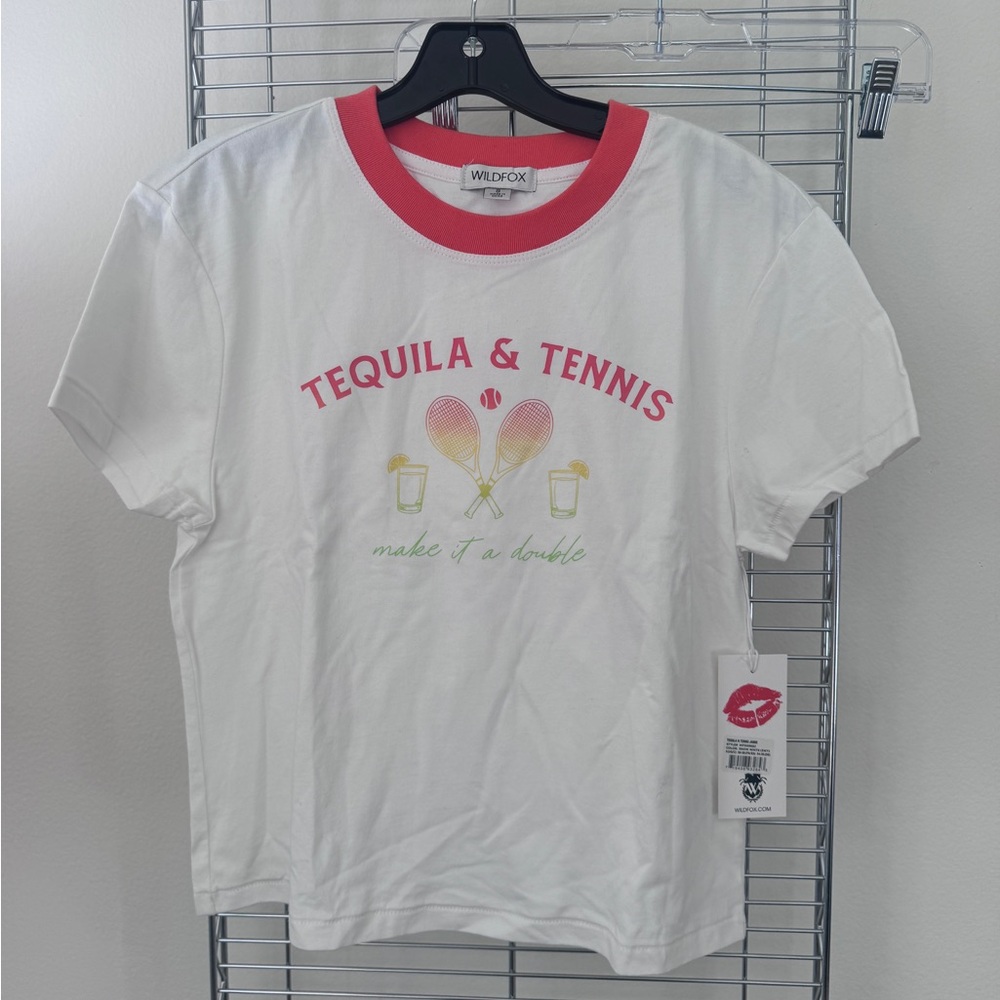 Wildfox Women’s White and Pink Graphic Tee